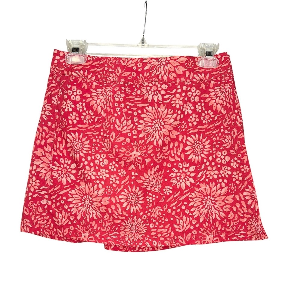 RipSkirt Hawaii Red Floral Wrap Skirt Quick Dry‎ Beach Cover Up Womens Small